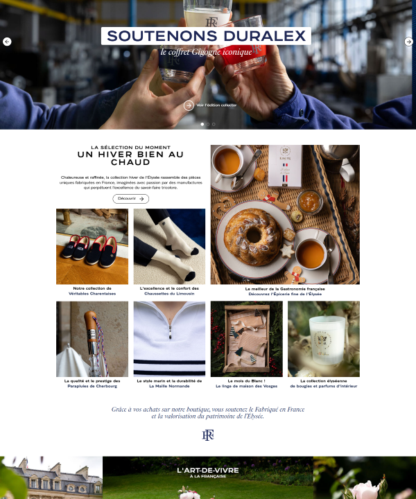 Boutique officielle de l'Élysée - home1 Boutique Elysée - par Itis Commerce agence e-commerce Prestashop